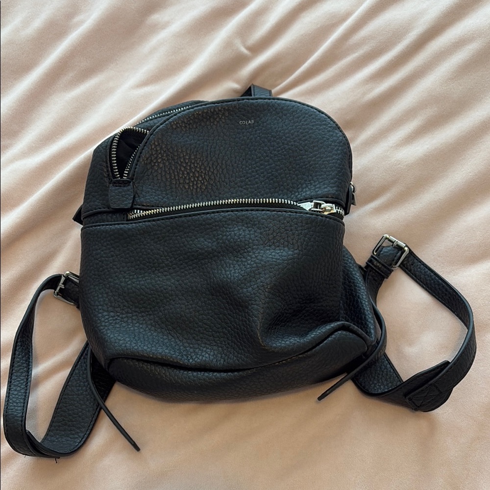 Black Leather Backpack